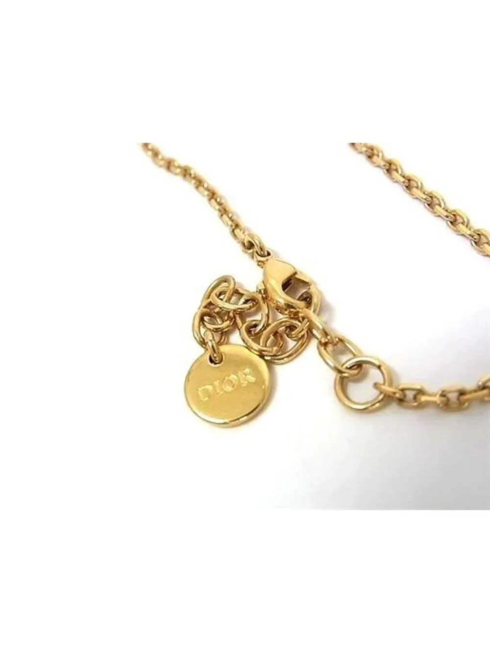 Dior Necklace Heart Motif Gold Metal